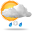 облачно с прояснениями, небольшой дождь со снегом