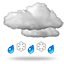 облачно, дождь со снегом